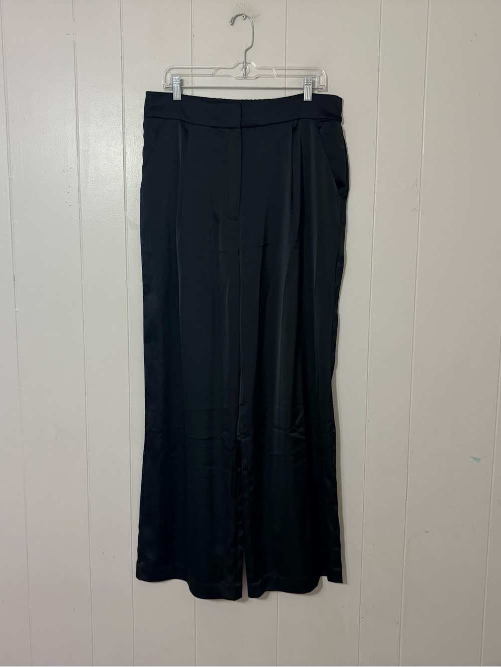 House of Harlow 1960 Satin Wide Leg Pants Black Size XL